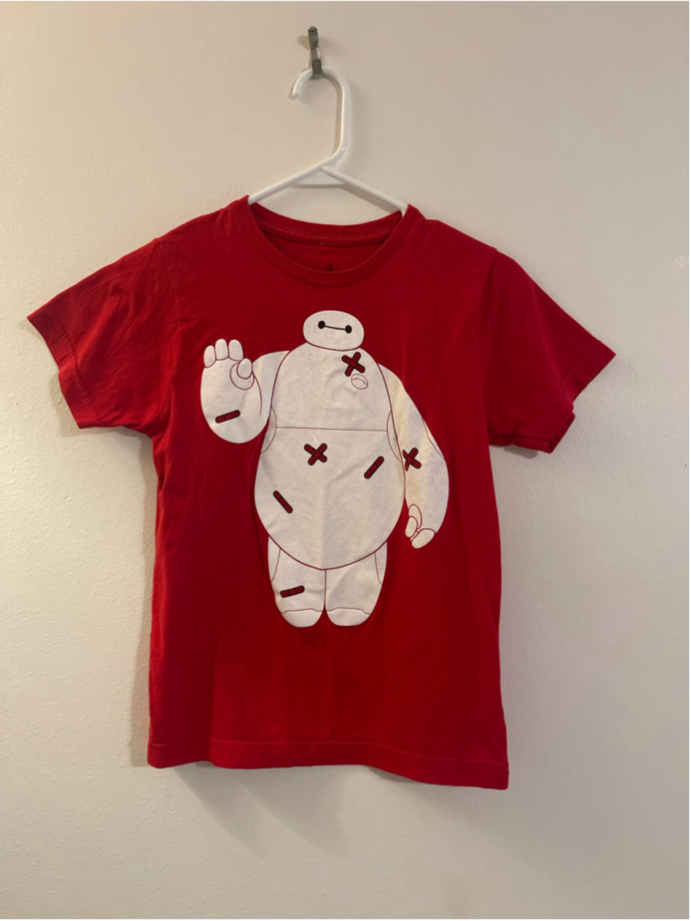 Boys Big Hero 6 Baymax Graphic Tee Red White m 7/8